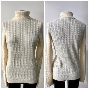 Charter Club 2 Ply Cashmere knit Ivory Turtleneck